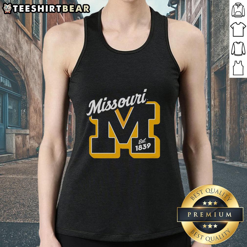 Vintage tank top featuring 'Official Missouri Est 1839' design, perfect for showcasing Missouri pride and style.