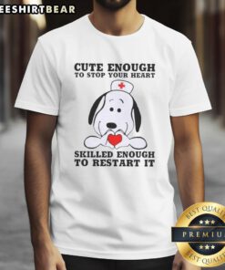 Official Peanuts Snoopy Nurse T-Shirt: Cute design with Snoopy, perfect for healthcare professionals and Peanuts fans.