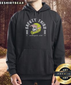 Alt Text: Official Skull Safety Third Motorcycle Club hoodie, established 1988, featuring a bold skull design and club logo.