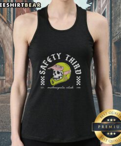 Official Skull Safety Third Motorcycle Club tank top, established 1988, featuring a bold skull graphic design.