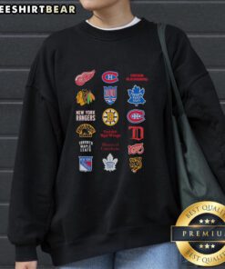 Official Twenty Four NHL Ice Hockey Logos Sweatshirt featuring vibrant team logos and a cozy design for fans.