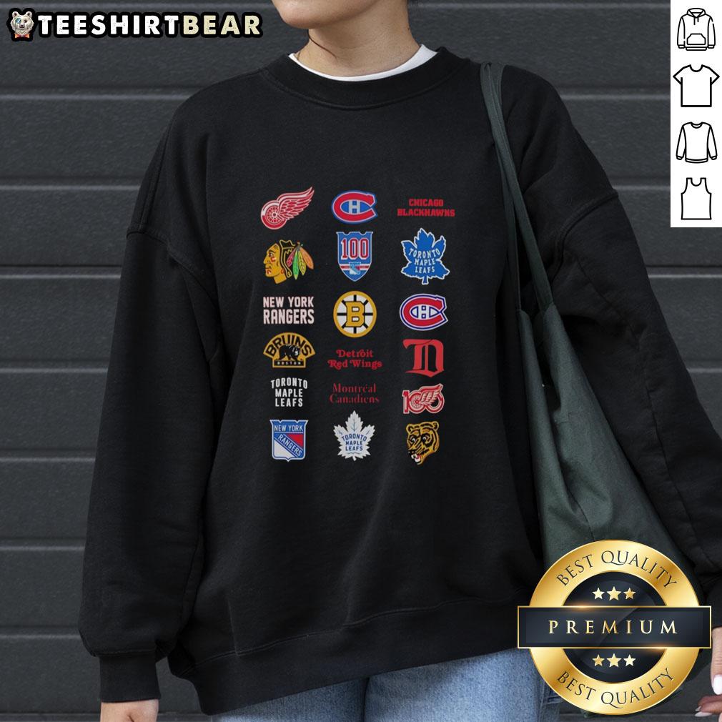 Official Twenty Four NHL Ice Hockey Logos Sweatshirt featuring vibrant team logos and a cozy design for fans.