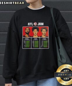 Alt Text: Original Atlanta Hawks sweatshirt featuring Nickeil, Jalen, and Dyson from ATL Jam, perfect for fans.