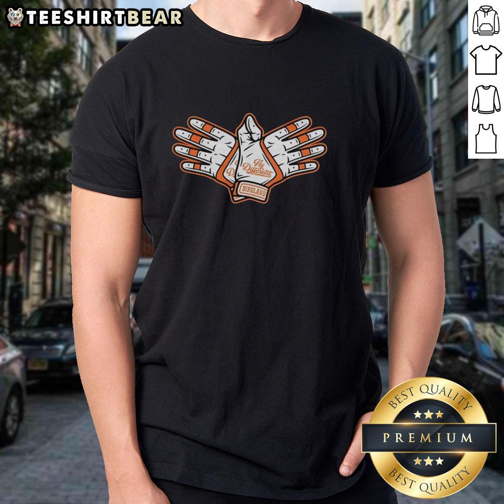 Original Fly Different Baltimore Orioles T-Shirt featuring a vibrant design and team logo, perfect for baseball fans.