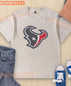 Alt Text: Original Houston Texans Rivet Logo washed t-shirt featuring a vintage design and comfortable fit for fans.