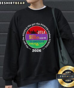 Original Labor Movement sweatshirt featuring SEIU and AALA logos, promoting union strength and worker power in 2026.