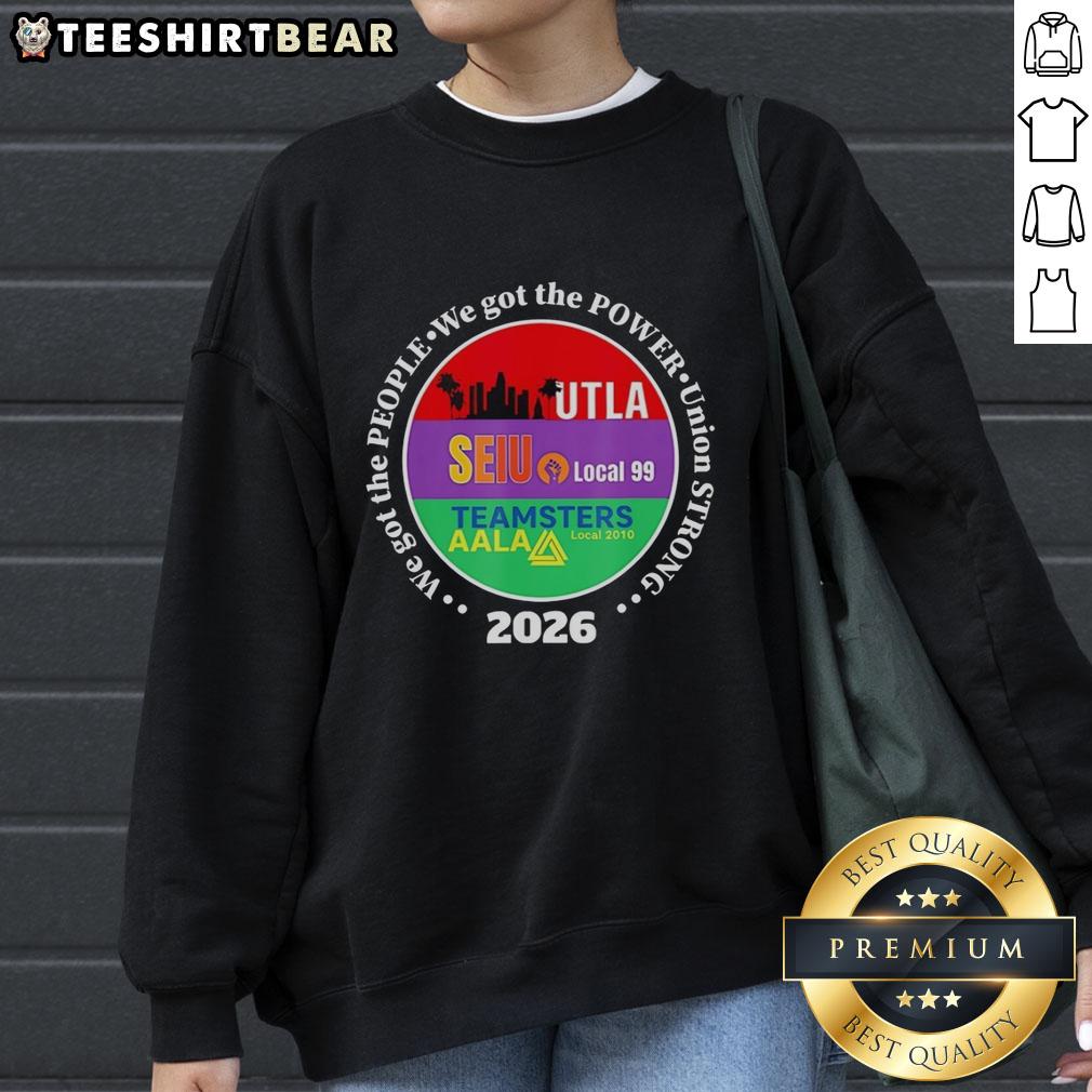 Original Labor Movement sweatshirt featuring SEIU and AALA logos, promoting union strength and worker power in 2026.