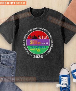 Original Labor Movement Union Strong 2026 washed t-shirt by UTLA SEIU AALA, showcasing unity and worker empowerment.