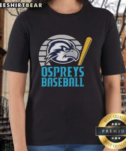 Original Ospreys UNF Baseball logo on a ladies tee, showcasing school spirit and athletic pride in a stylish design.