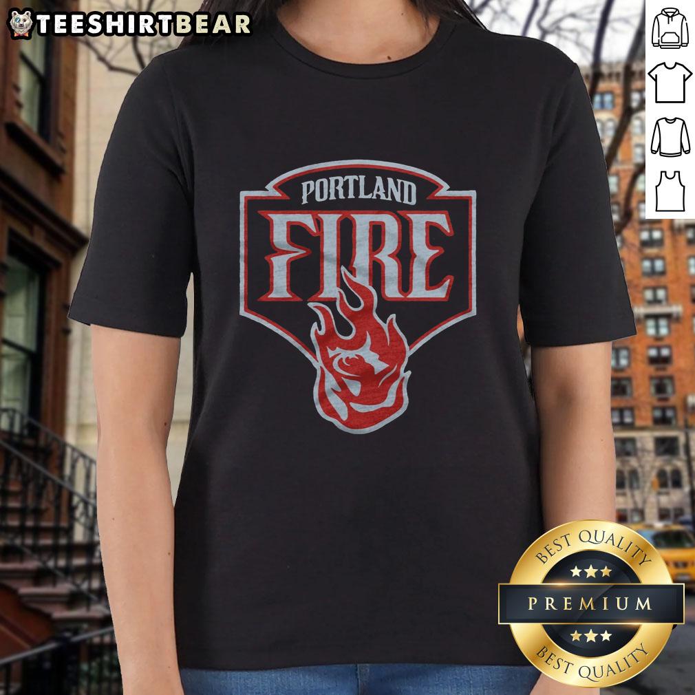 Original Portland Fire Logo Ladies Tee featuring vibrant design and comfortable fit for fans of the team.