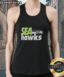 Alt Text: Original Seattle Seahawks football logo on a stylish BasSic tank top, perfect for fans and casual wear.