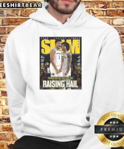 Original Trey McKenney Elliot Cadeau Michigan Wolverines 2026 Men's Basketball Slam 261 Magazine Hoodie on display.