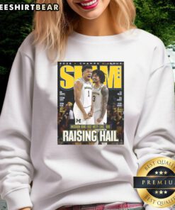Original Trey McKenney Elliot Cadeau Michigan Wolverines 2026 Men's Basketball Slam 261 Magazine Sweatshirt design.