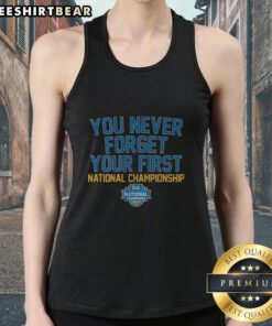 UCLA Bruins WBB 'You Never Forget Your First National Championship 2026' tank top featuring bold team colors and logo.