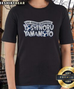 Alt Text: Original Yoshinobu Yamamoto World Ladies Tee featuring a stylish design, perfect for fans and casual wear.