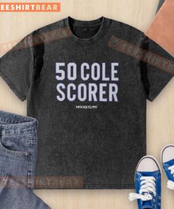 Premium Cole Caufield 50 Cole Score Montreal Canadiens hockey washed t-shirt, featuring vibrant team colors and logo.