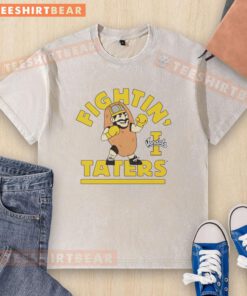 Premium Fightin' Taters Idaho Vandals washed t-shirt featuring a bold logo, perfect for fans and casual wear.