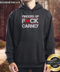 Premium Fingers Up F*ck Carney Hoodie featuring bold graphics and a stylish design, perfect for casual wear.