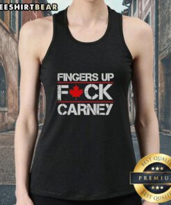 Premium Fingers Up Fck Carney Tank Top featuring bold graphic design, perfect for casual summer wear.