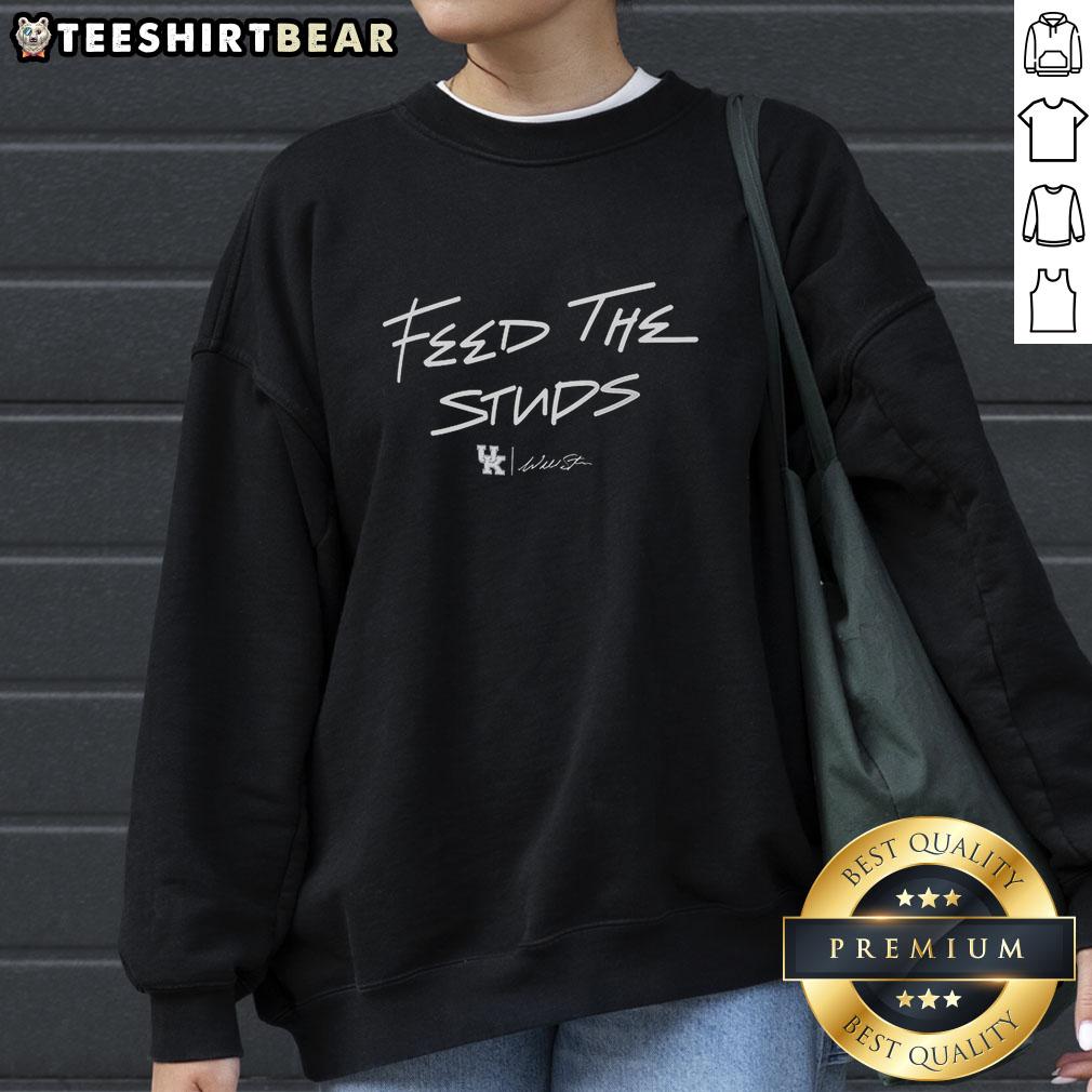 Premium Kentucky Wildcats Feed The Studs Sweatshirt in blue featuring logo, perfect for fans and casual wear.