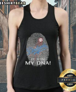 Premium Los Angeles Dodgers MLB tank top featuring 'It's In My DNA' fingerprint design, perfect for baseball fans.