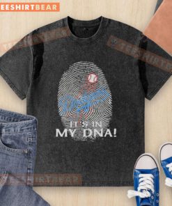 Premium Los Angeles Dodgers MLB 'It's In My DNA' fingerprint washed t-shirt showcasing team pride and style.