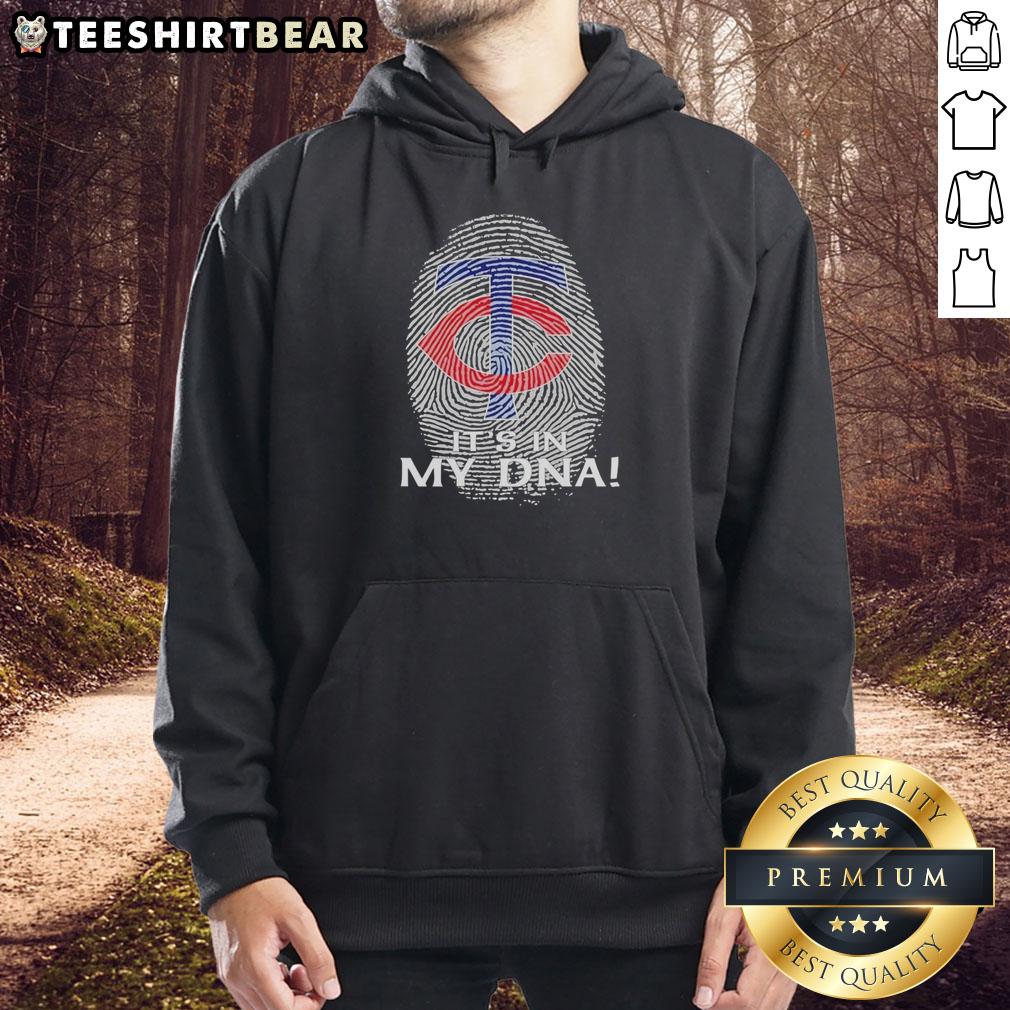 Premium Minnesota Twins baseball hoodie featuring 'It's in My DNA' design, perfect for fans and casual wear.