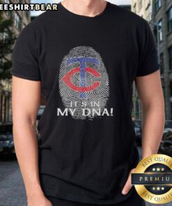 Alt Text: Premium Minnesota Twins Baseball It's In My DNA Fingerprint T-Shirt featuring a unique baseball-themed design.