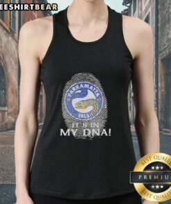 Premium Parramatta Eels Rugby tank top featuring 'It's In My DNA' design, perfect for fans and casual wear.