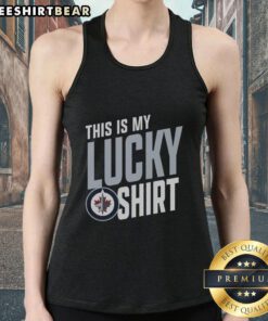 Premium Winnipeg Jets 'This Is My Lucky Tank Top' for fans, showcasing team spirit and style in vibrant colors.