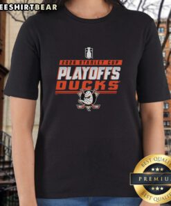 Pretty Anaheim Ducks Stanley Cup Playoffs 2026 ladies tee showcasing vibrant team colors and stylish design.
