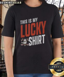 Alt Text: Pretty Anaheim Ducks ladies tee featuring a stylish design, perfect for fans and game day attire.