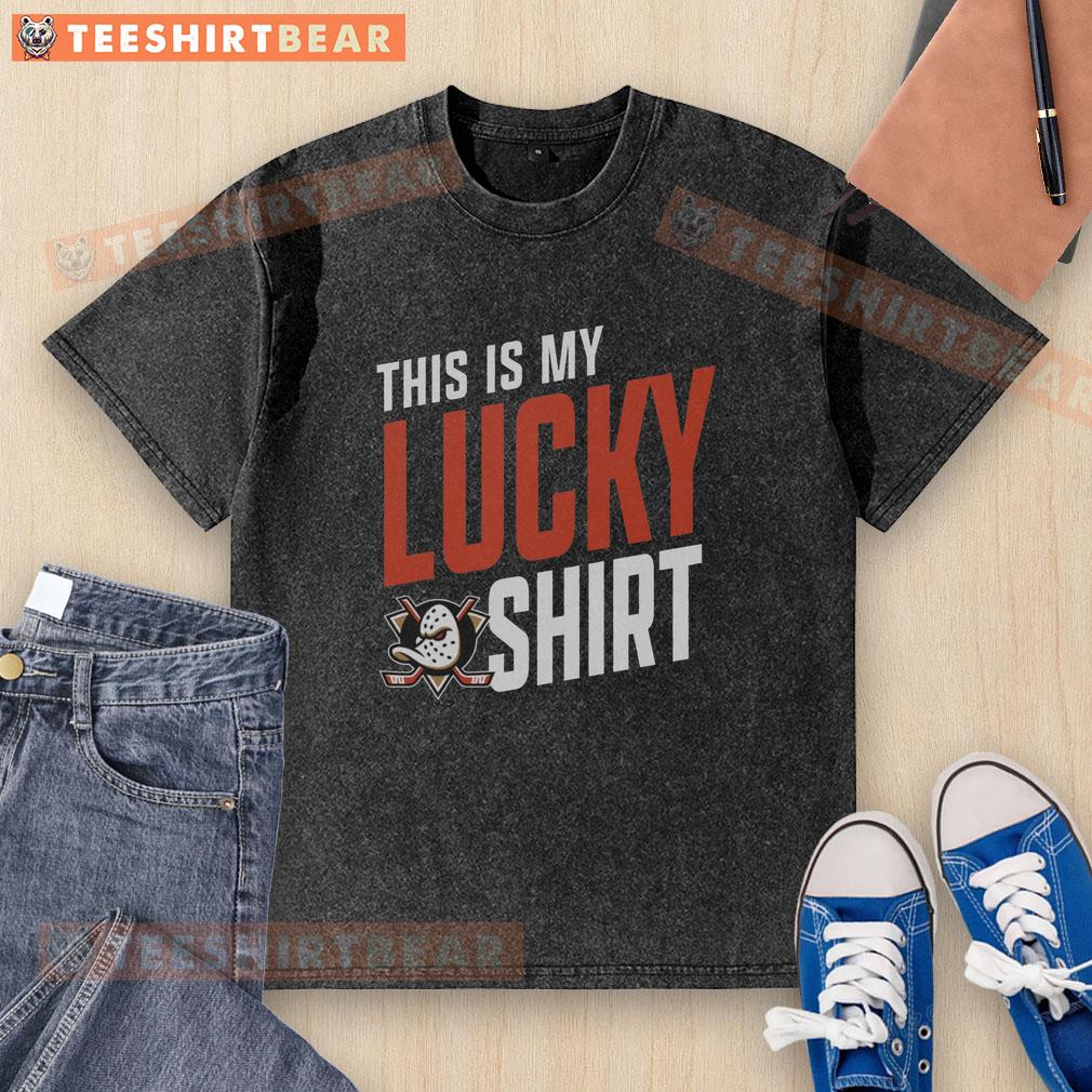 Anaheim Ducks lucky washed t-shirt featuring vibrant team colors and logo, perfect for game day wear.