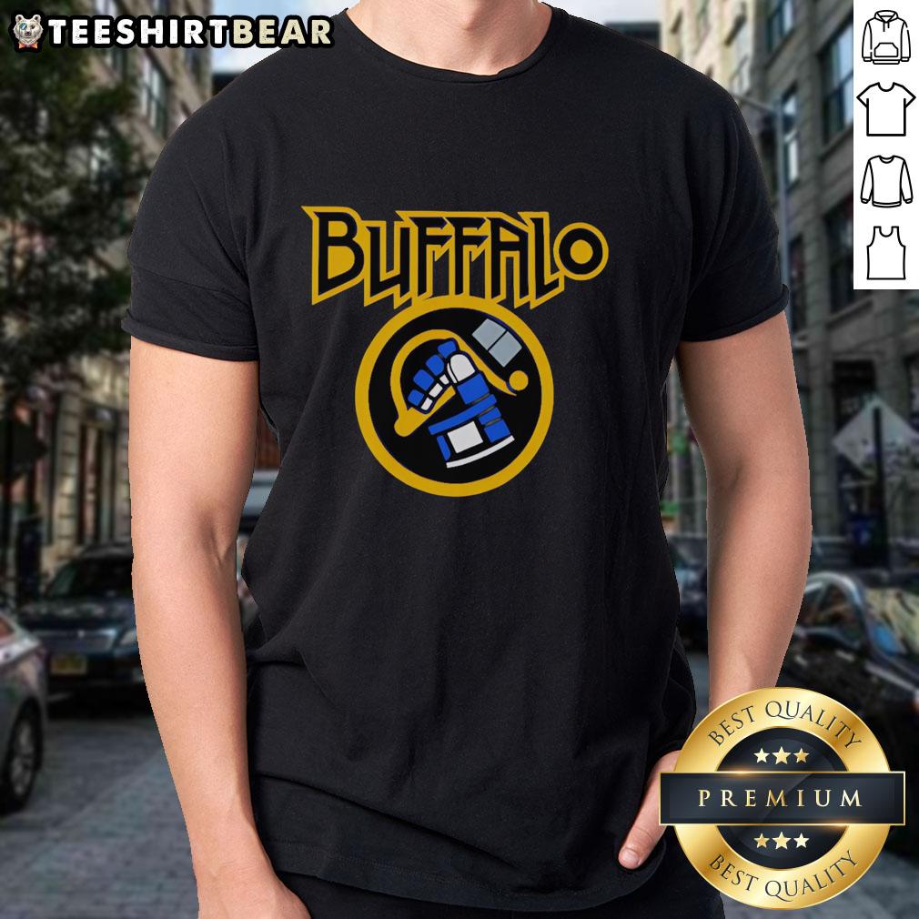 Pretty Buffalo H-E-Double Hockey Sticks T-Shirt featuring a stylish design perfect for hockey fans and casual wear.