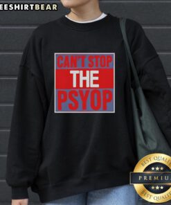 Pretty Can't Stop The Psyop Sweatshirt in black, featuring bold graphic design and a comfortable fit for casual wear.