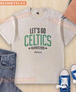 Pretty Let's Go Boston Celtics Playoffs 2026 washed t-shirt featuring vibrant team colors and a stylish design.