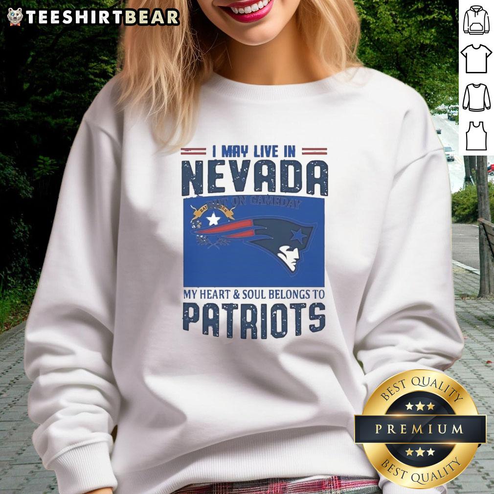 Alt Text: Pretty New England Patriots sweatshirt showcasing team pride, perfect for game day, even in Nevada.