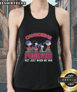 Pretty Peanuts characters celebrate Montreal Canadiens NHL spirit on a stylish tank top, perfect for fans year-round.