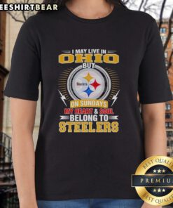 Pretty Pittsburgh Steelers ladies tee showcasing team pride for fans in Ohio on game days.