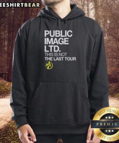 Pretty Public Image Ltd hoodie from 'This Is Not The Last Tour 2026 North America' featuring a bold graphic design.