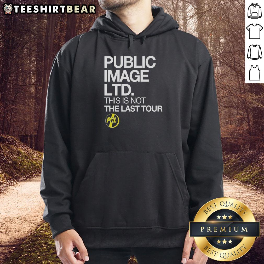 Pretty Public Image Ltd hoodie from 'This Is Not The Last Tour 2026 North America' featuring a bold graphic design.
