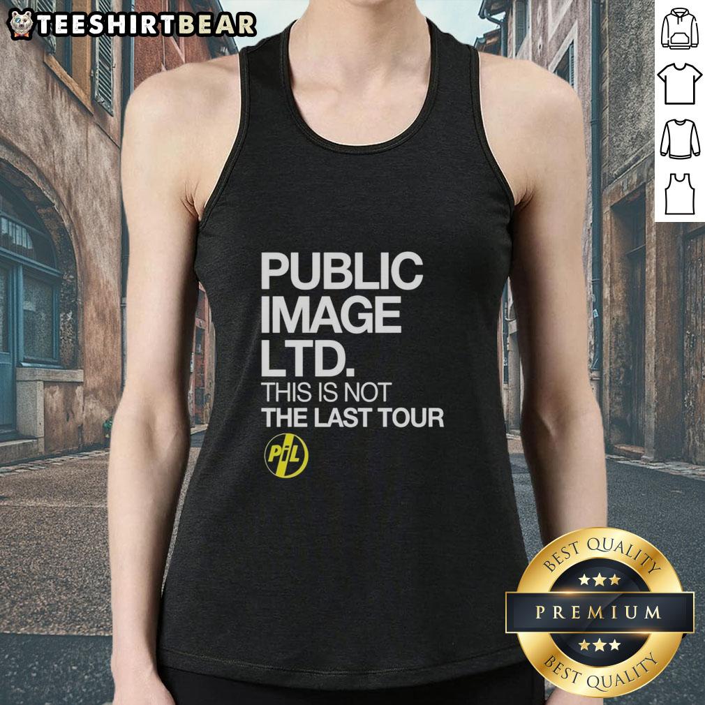 Pretty Public Image Ltd tank top for 'This Is Not The Last Tour' 2026 North America featuring bold graphic design.