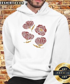 Pretty red poppy floral hoodie featuring a stylish design, perfect for casual wear and floral fashion lovers.