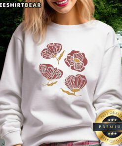 Pretty red poppy floral sweatshirt featuring vibrant flowers on a cozy fabric, perfect for casual wear.