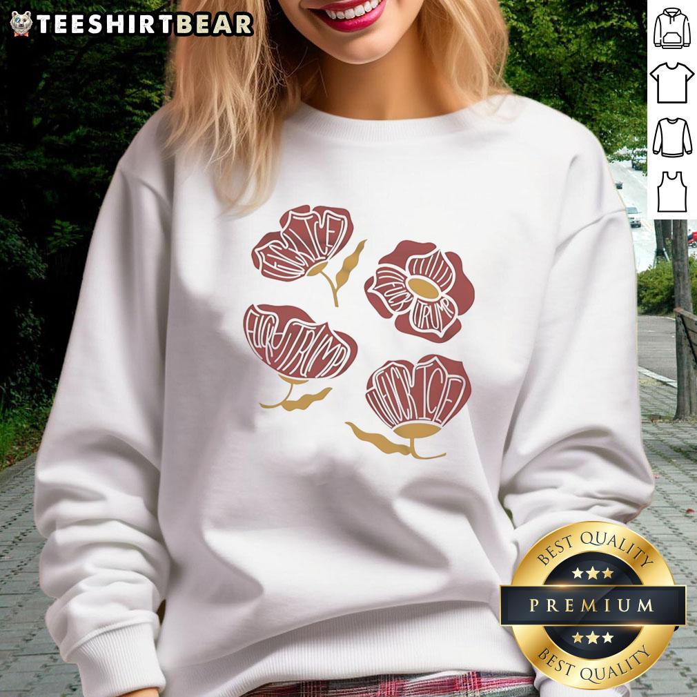 Pretty red poppy floral sweatshirt featuring vibrant flowers on a cozy fabric, perfect for casual wear.