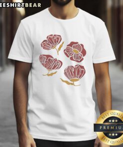 Pretty red poppy floral Fck T-shirt featuring vibrant flower design on a stylish casual tee for bold fashion statements.