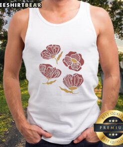 Pretty red poppy floral F*ck tank top featuring vibrant flowers on a stylish design for trendy summer fashion.