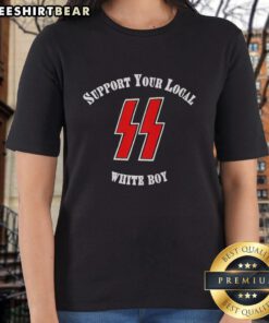 Pretty Support Your Local White Boy Ladies Tee featuring stylish design and vibrant colors, perfect for casual outfits.