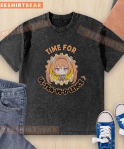 Stylish washed t-shirt featuring 'Pretty Time For Ul Tra Vi O Lence' anime design, perfect for casual wear.