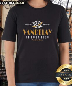 Pretty Vandelay Industries Fine Latex Goods Ladies Tee in a stylish design, perfect for casual wear and fashion enthusiasts.